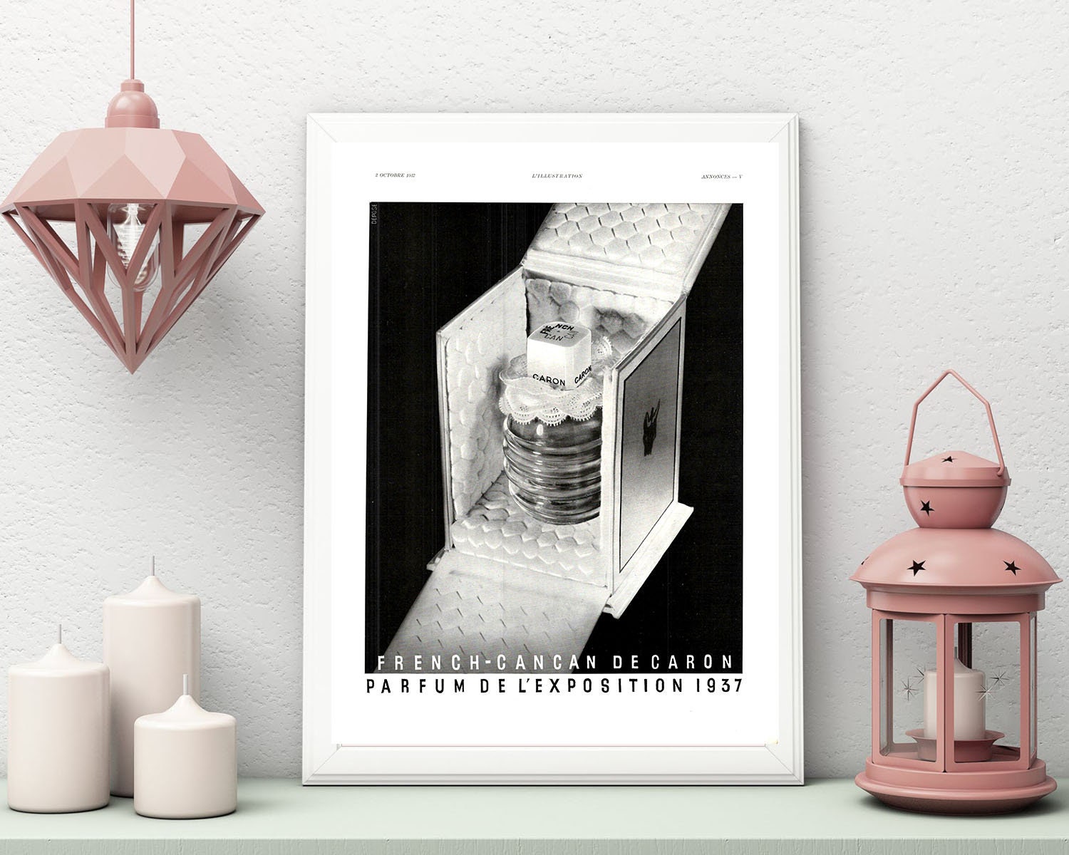 Affiche Vintage Originale Années 30- Caron Parfum -30x40cm-Sans Cadre-Décoration Murale- Idée Cadeau