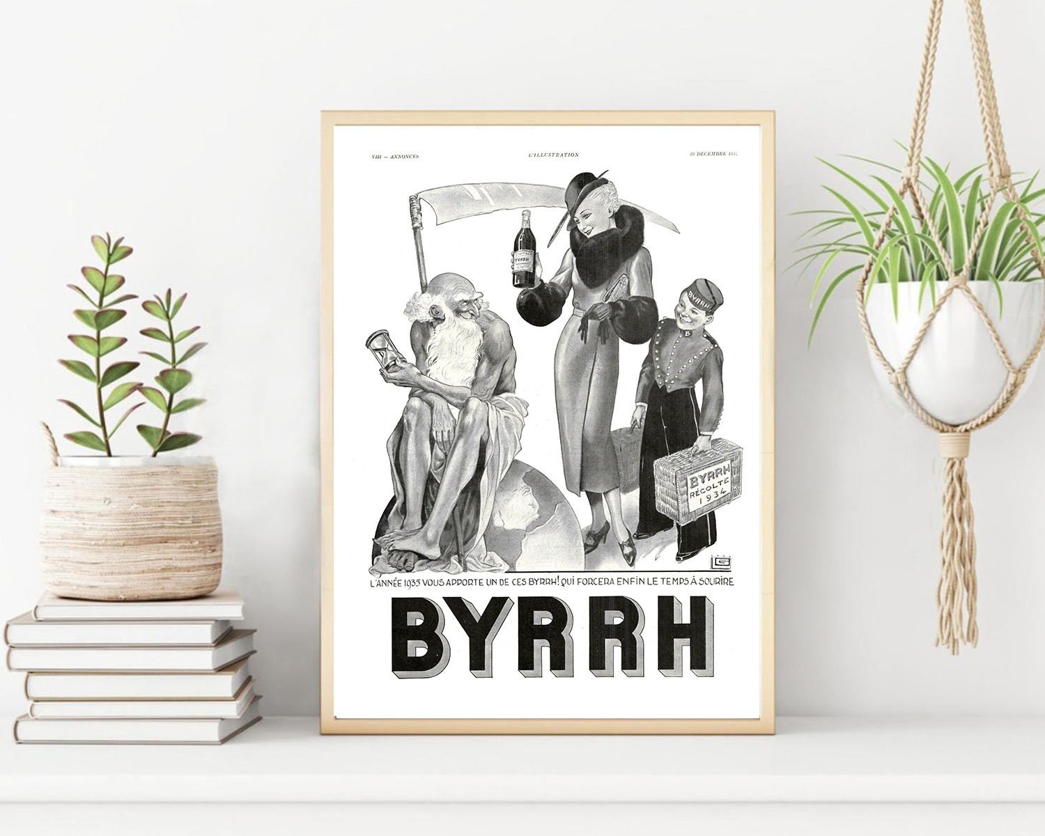 Rare & Authentique Affiche Vintage Années 30 - Byrrh -30x40cm Sans Cadre Décoration Murale Idée Cade