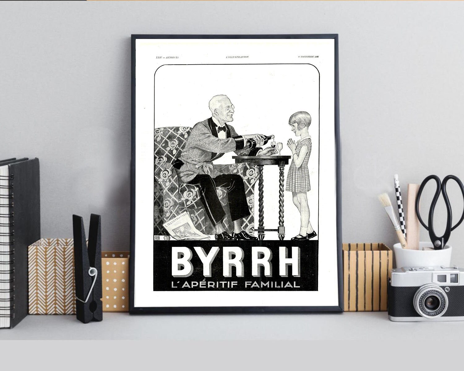 Rare & Authentique Affiche Vintage Années 30 - Byrrh -30x40cm Sans Cadre Décoration Murale Idée Cade