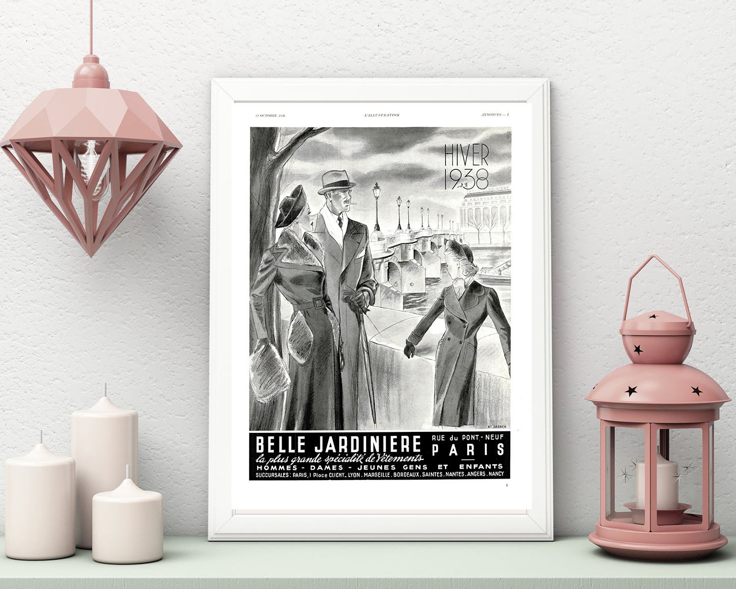 Rare & Authentique Affiche Vintage Années 30 - Belle Jardiniere -30x40cm-Sans Cadre- Décoration Mura