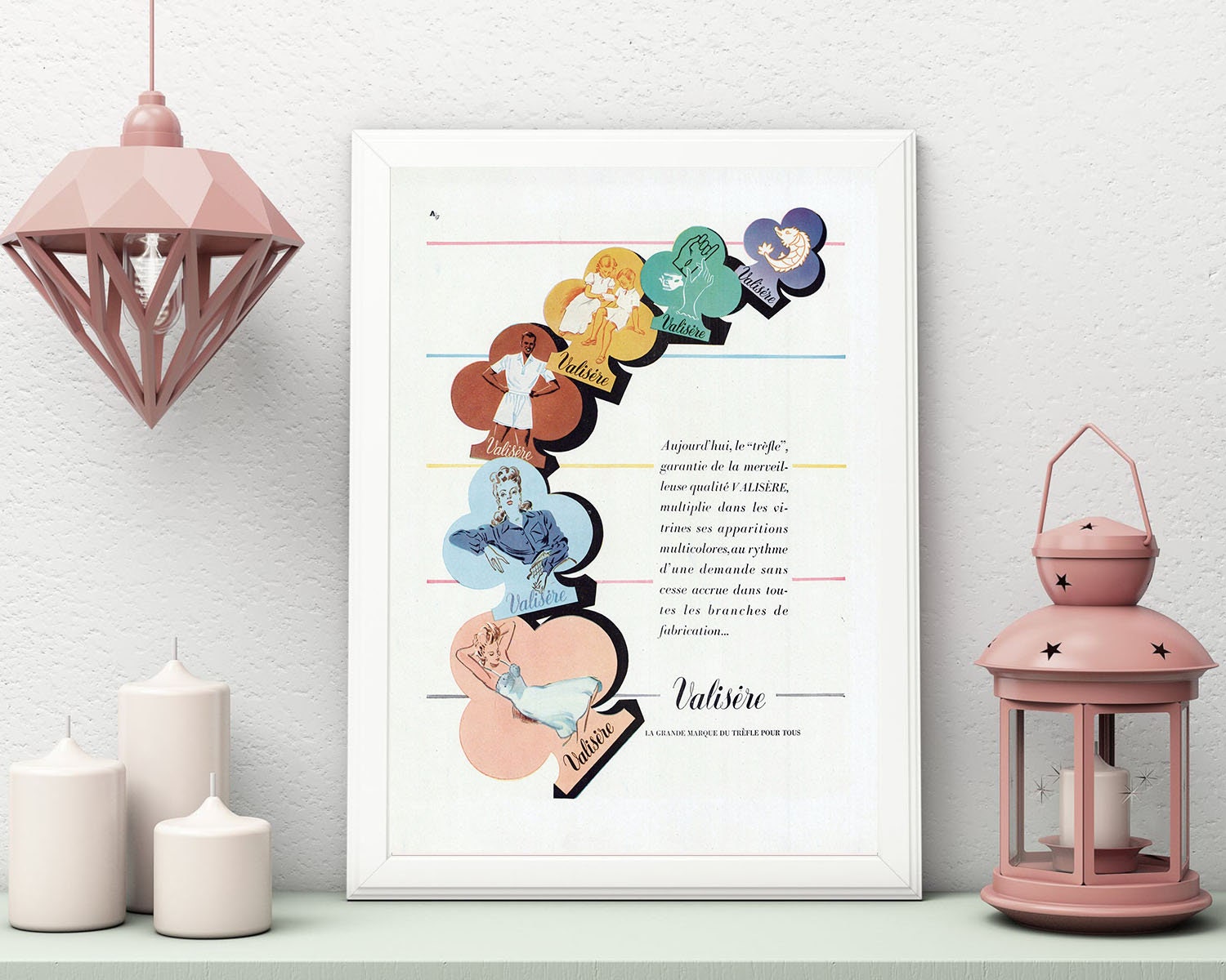 Rare & Authentique Affiche Vintage Années 30 - Valisere 30x40cm-Sans Cadre- Décoration Murale Idée C