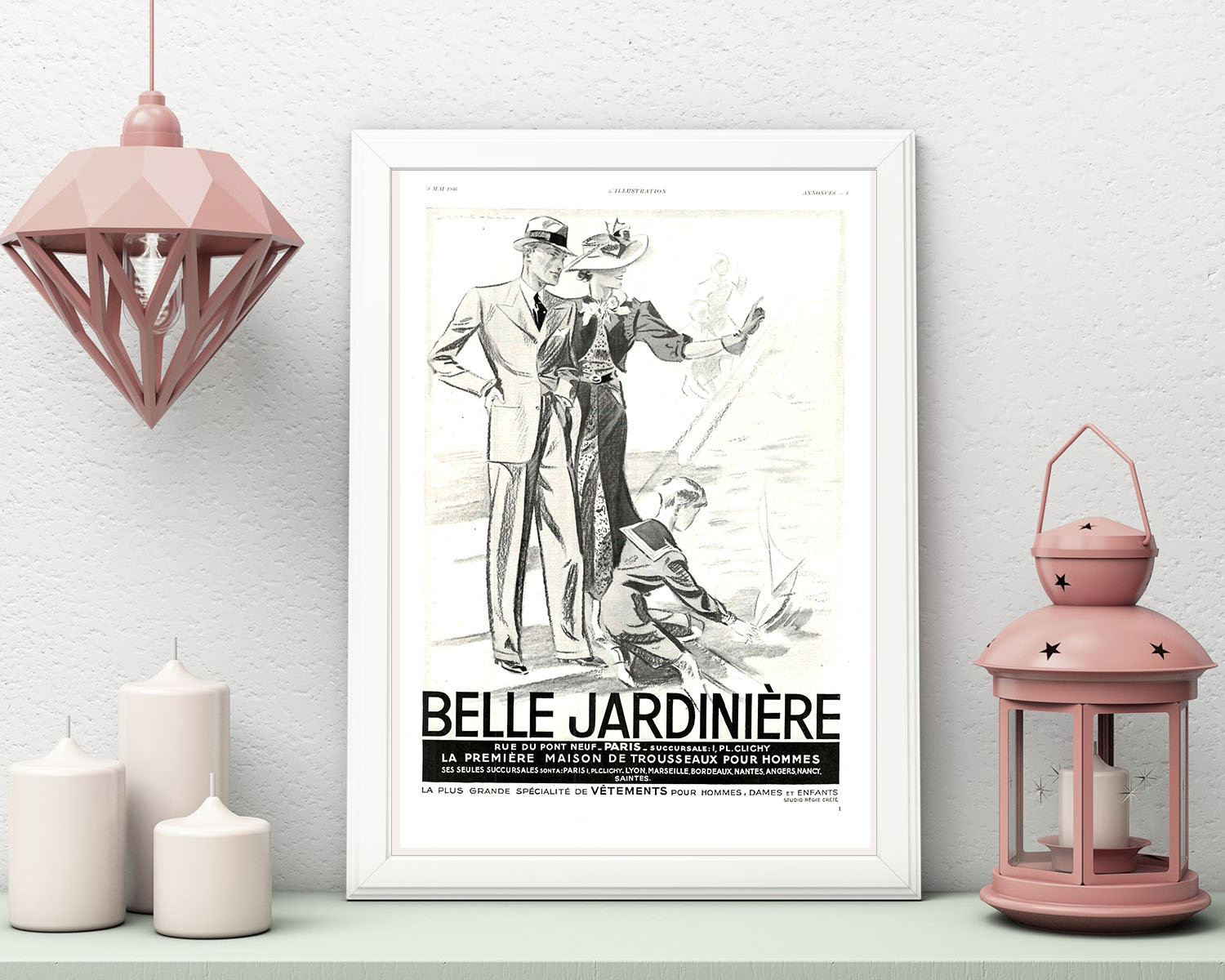 Rare & Authentique Affiche Vintage Années 30 - Belle Jardiniere -30x40cm-Sans Cadre- Décoration Mura