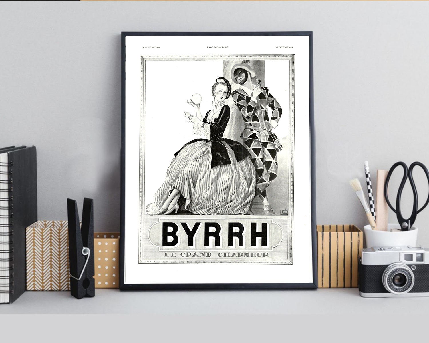 Rare & Authentique Affiche Vintage Années 30 - Byrrh -30x40cm Sans Cadre Décoration Murale Idée Cade