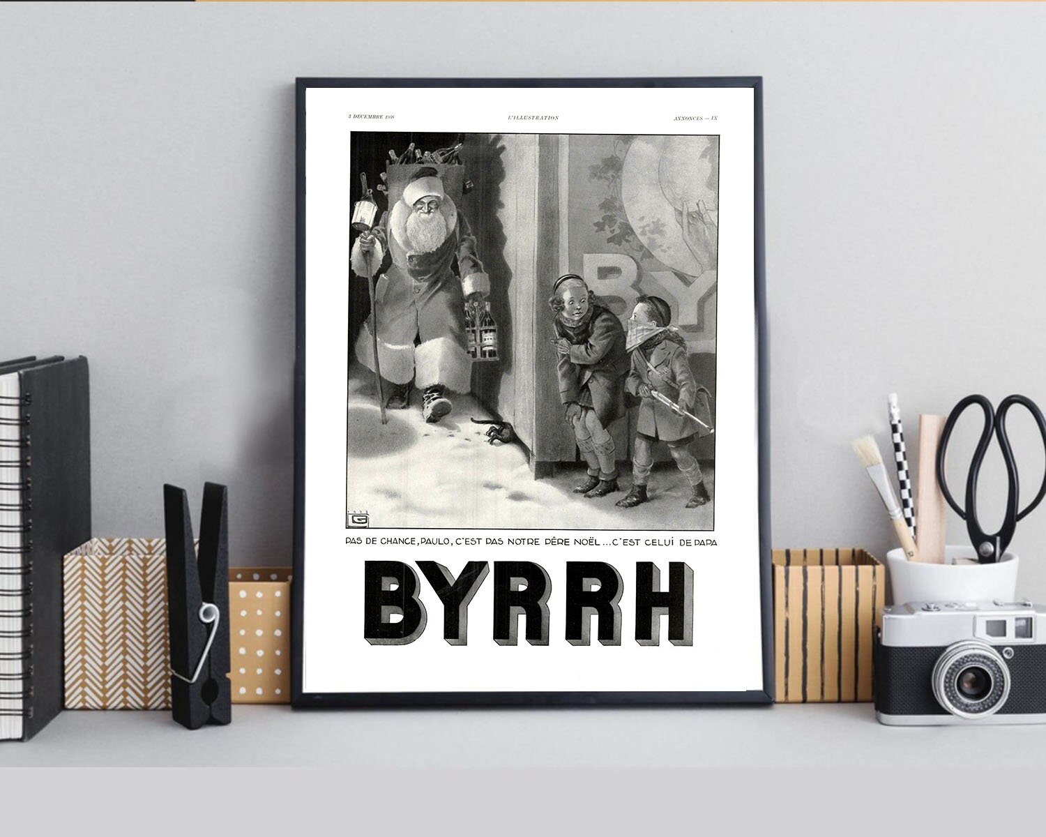 Rare & Authentique Affiche Vintage Années 30 - Byrrh -30x40cm Sans Cadre Décoration Murale Idée Cade