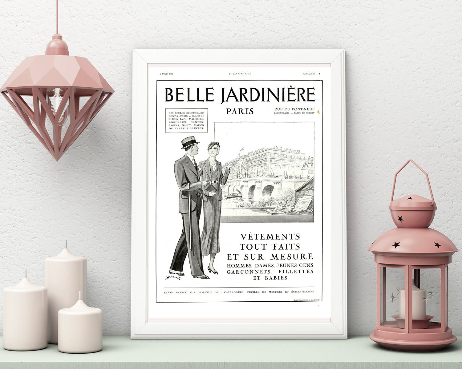 Rare & Authentique Affiche Vintage Années 30 - Belle Jardiniere -30x40cm-Sans Cadre- Décoration Mura