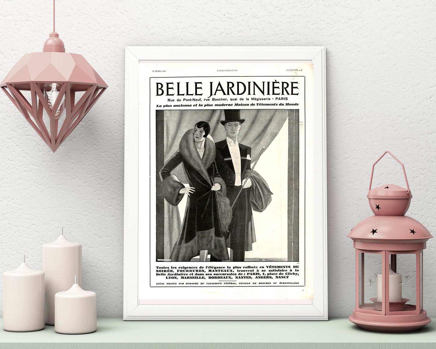 Rare & Authentique Affiche Vintage Années 30 - Belle Jardiniere -30x40cm-Sans Cadre- Décoration Mura