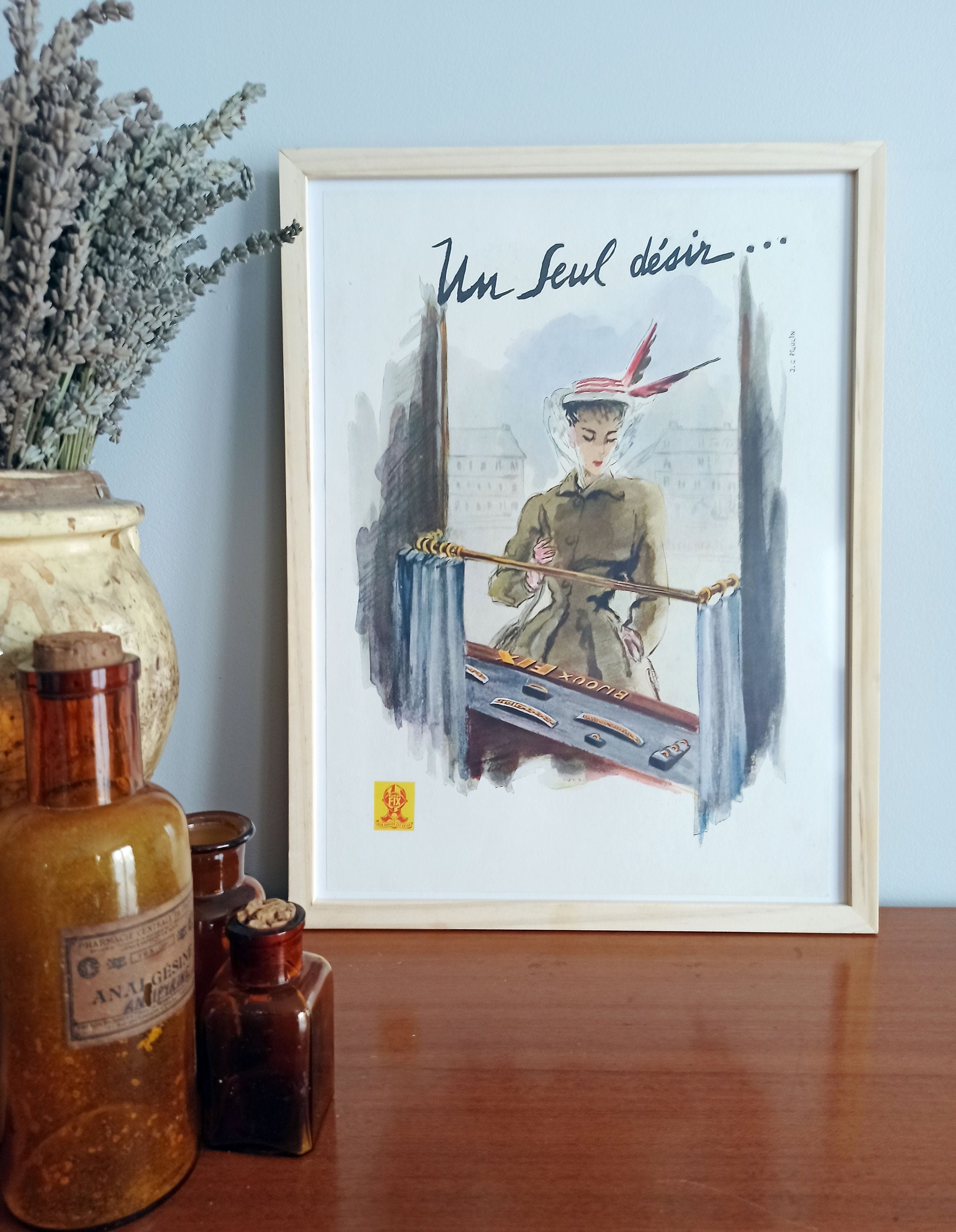 Rare & Authentique Affiche Vintage Années 30 - Fix Bijoux 30x40cm Sans Cadre Décoration Murale Idée