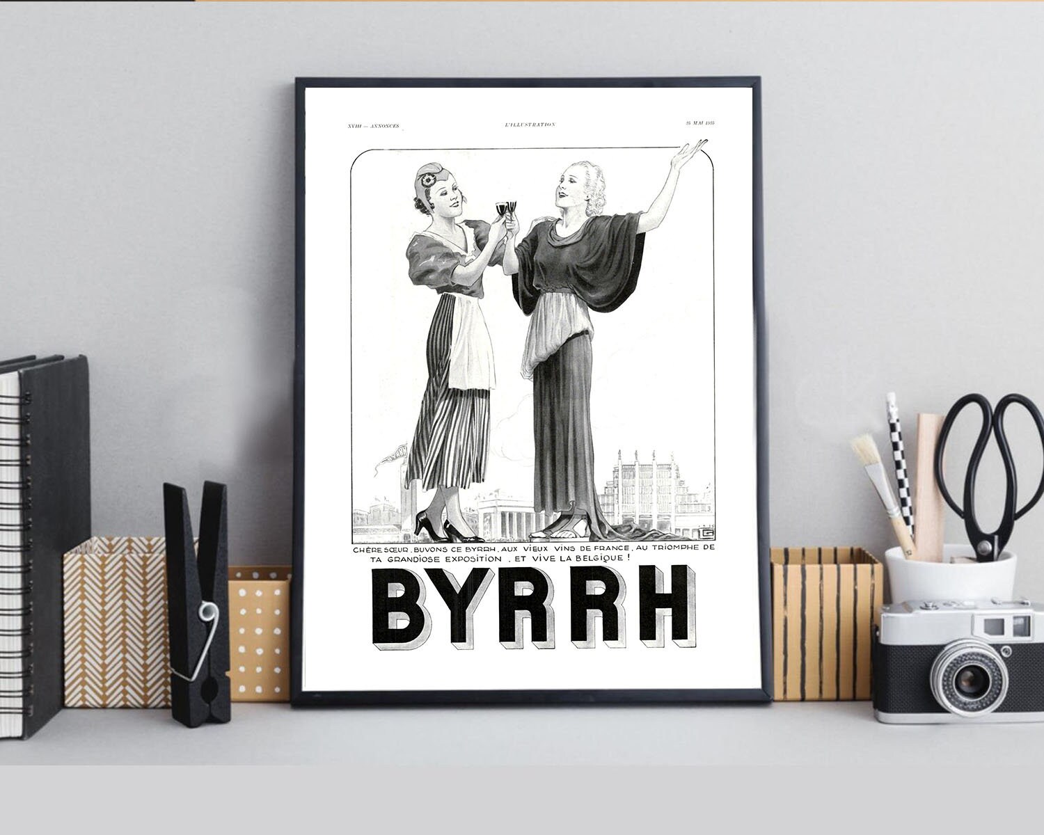 Rare & Authentique Affiche Vintage Années 30 - Byrrh -30x40cm Sans Cadre Décoration Murale Idée Cade