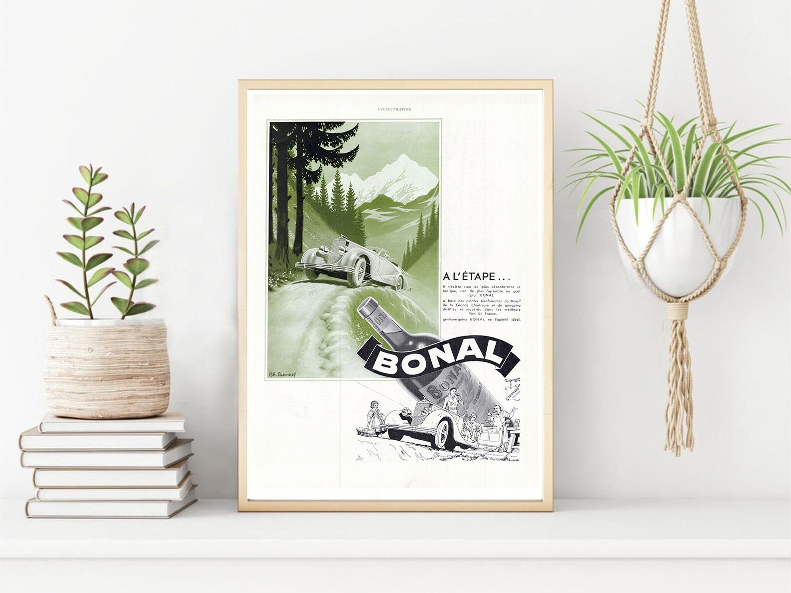 Rare & Authentique Affiche Vintage Années 30- Bonal -30x40cm-Sans Cadre - Décoration Murale Idée Cad