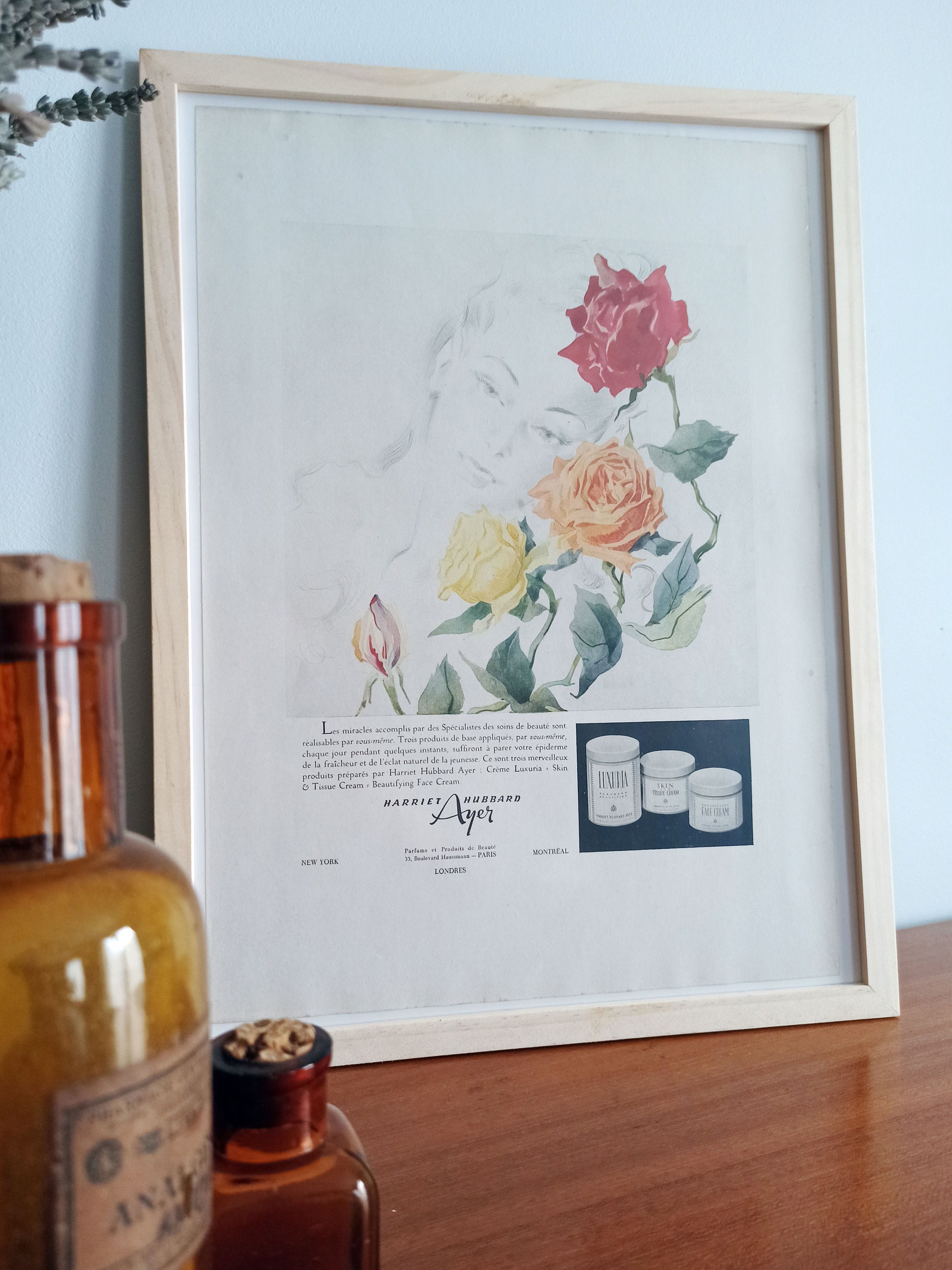 Affiche Vintage Originale Années 30- Harriet Hubbard Body Cream -30x40cm-Sans Cadre-Décoration Mural