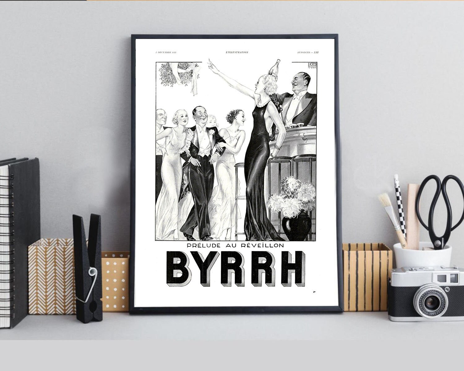 Rare & Authentique Affiche Vintage Années 30 - Byrrh -30x40cm Sans Cadre Décoration Murale Idée Cade