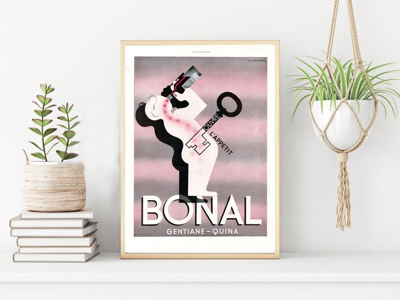 Rare & Authentique Affiche Vintage Années 30- Bonal -30x40cm-Sans Cadre - Décoration Murale Idée Cad
