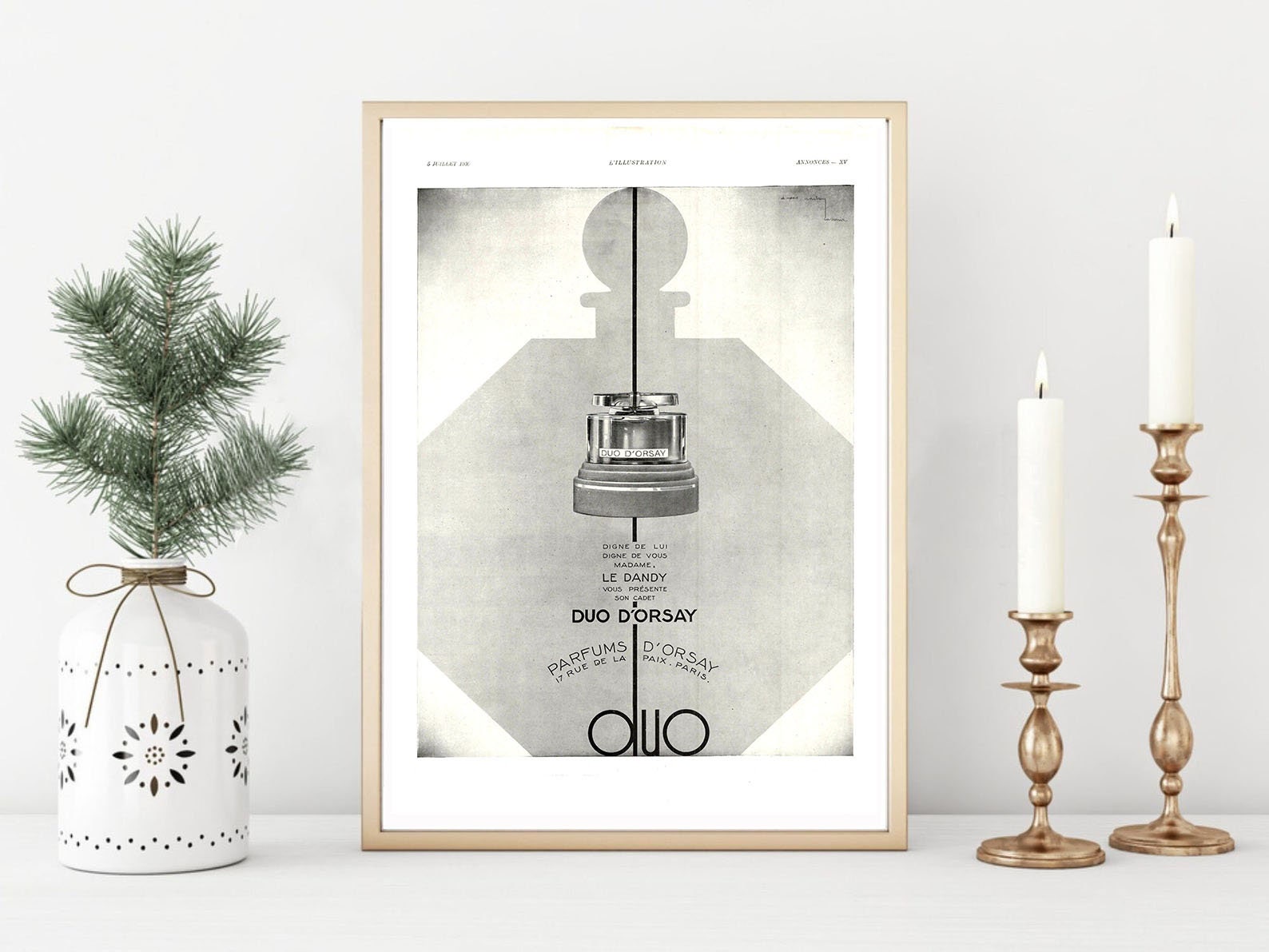 Affiche Vintage Originale Années 30- d'orsay Parfum -30x40cm-Sans Cadre-Décoration Murale- Idée Cade