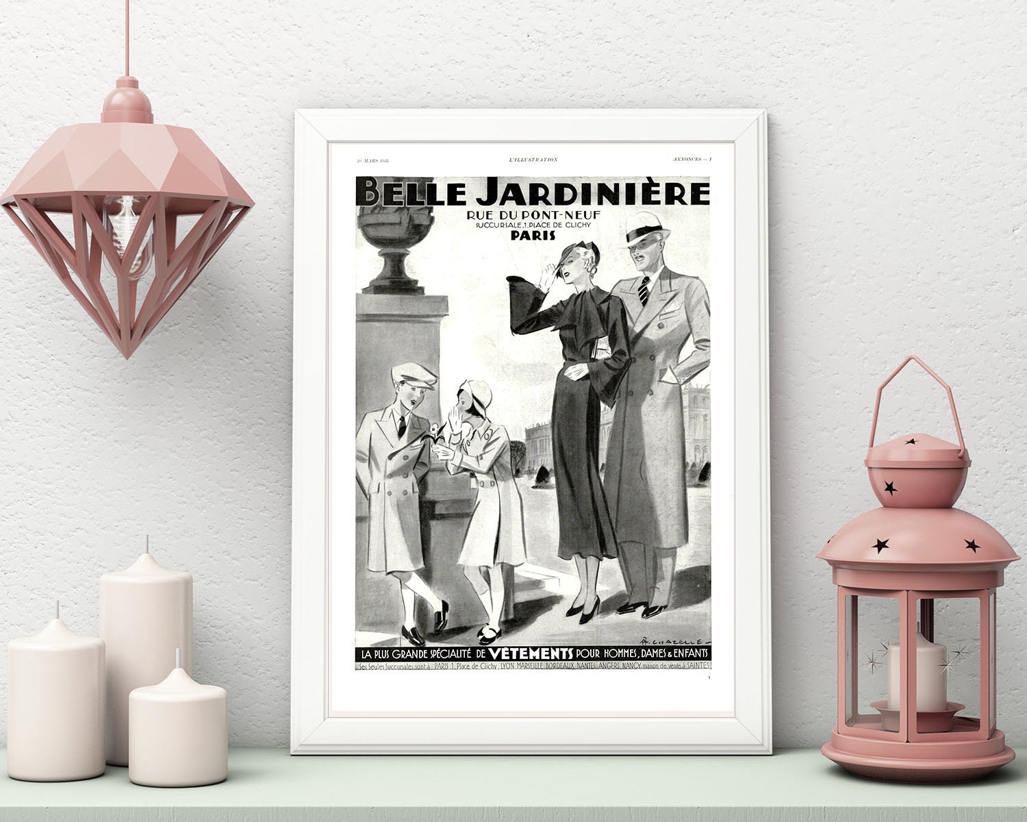 Rare & Authentique Affiche Vintage Années 30 - Belle Jardiniere -30x40cm-Sans Cadre- Décoration Mura