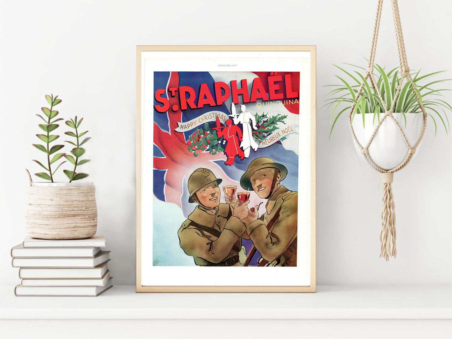 Rare & Authentique Affiche Vintage Années 30 - St Raphael -30x40cm Sans Cadre Décoration Murale Idée