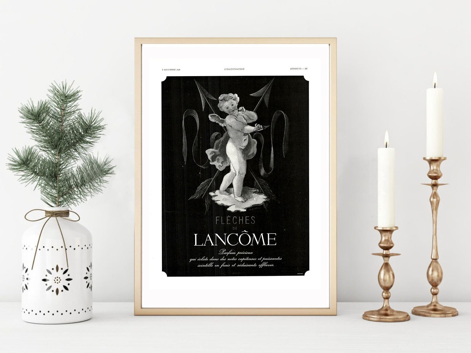 Affiche Vintage Originale Années 30- Lancome Parfum -30x40cm-Sans Cadre-Décoration Murale- Idée Cade