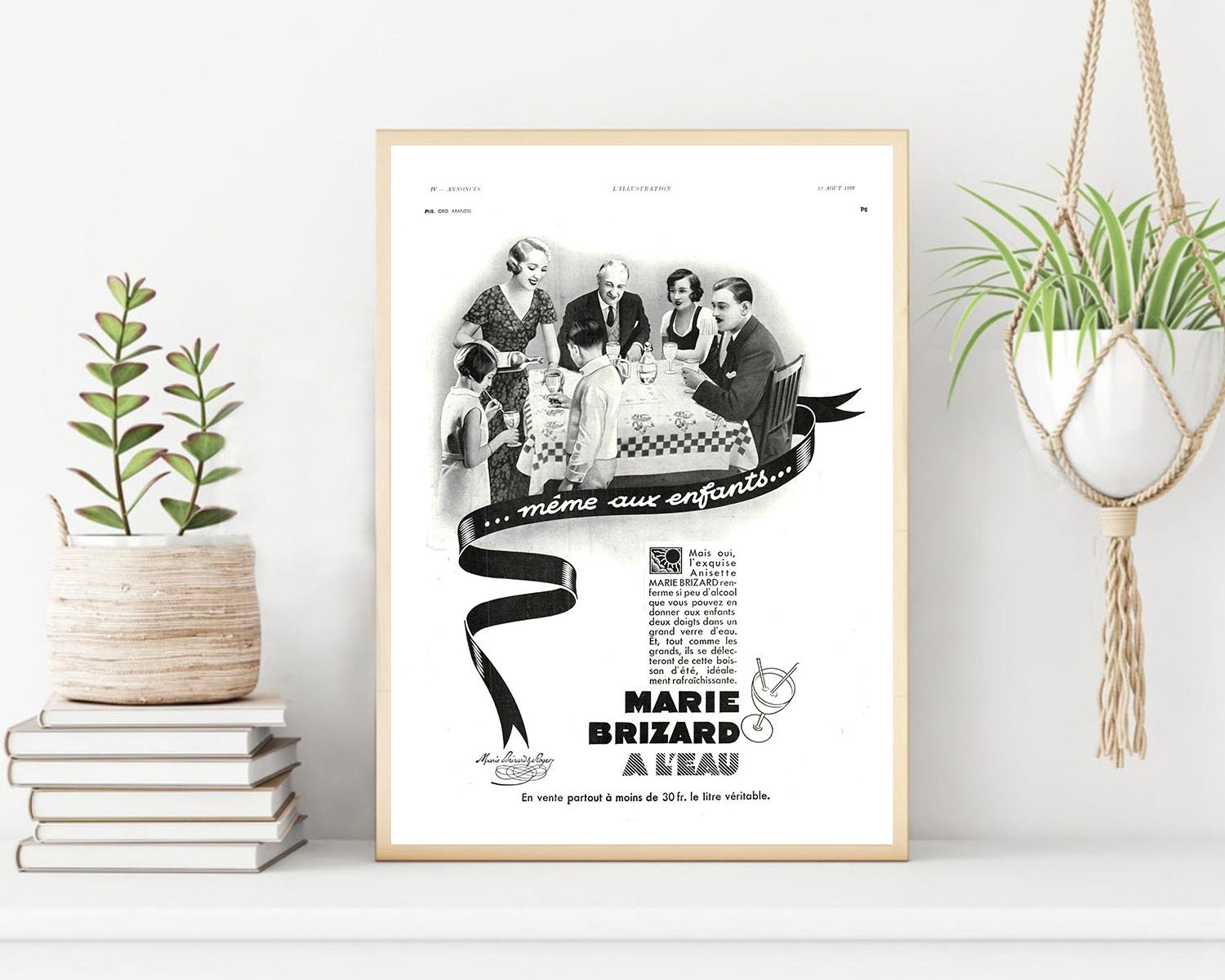 Rare & Authentique Affiche Vintage Années 30 - Marie Brizard -30x40cm Sans Cadre Décoration Murale I