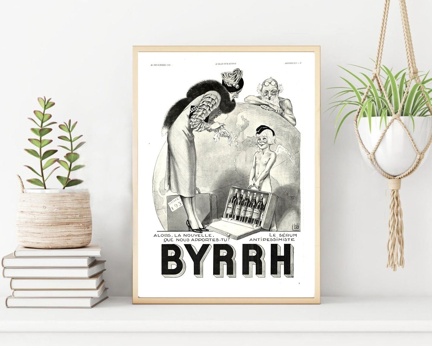 Rare & Authentique Affiche Vintage Années 30 - Byrrh -30x40cm Sans Cadre Décoration Murale Idée Cade