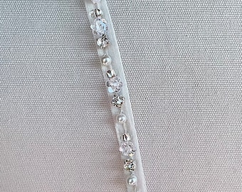 Detachable Beaded straps.  Spaghetti straps with rhinestones, crystals etc...