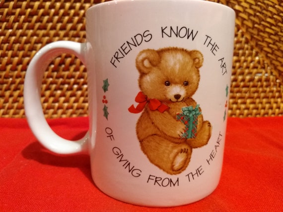 Christmas Bear Coffee Mug Cup Friends Know The Art Of Giving Frim The Heart