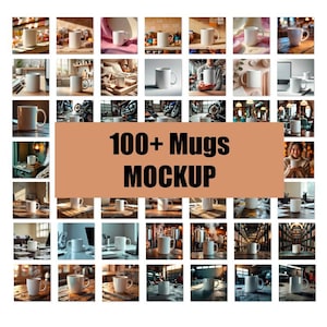 Pack of more than 100 models of white cups to create your own mockups in different locations, Coffee Cup, 11oz and More.