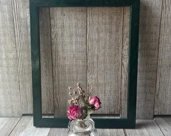 8 x 10 Dark Green Oak Wood Picture Frame