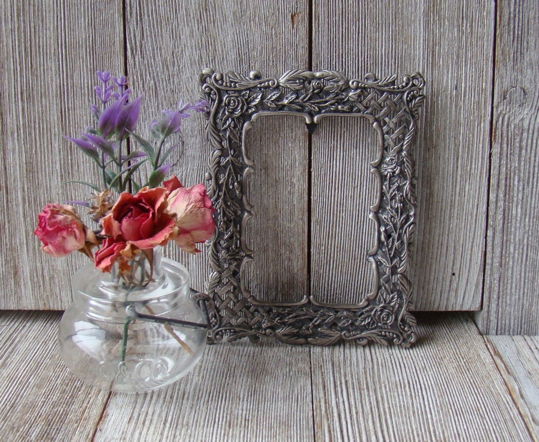 Ornate Vintage 2 1/2 X 3 1/3 Silver Toned Rose Frame - Etsy