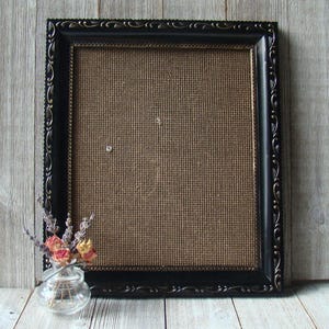 10 x 12 Ornate Hand Painted Black and Gold Plastic Frame