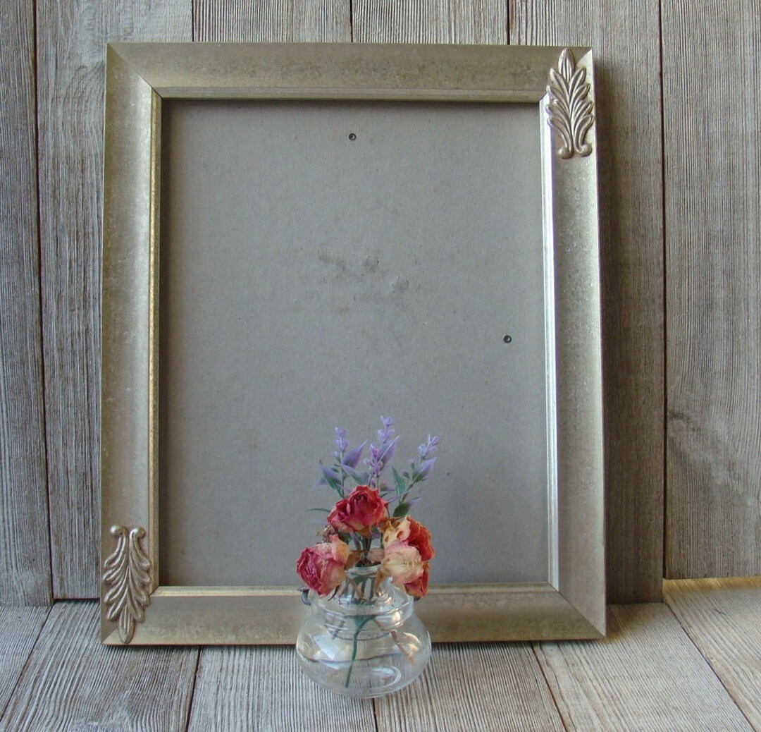 Vintage 8 X 10 Ornate Silver Leaf Frame - Etsy