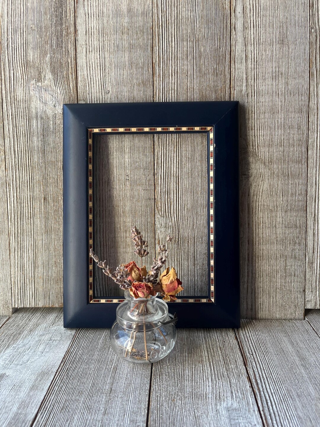 5 X 7 Dark Blue Marquetry Picture Frame - Etsy