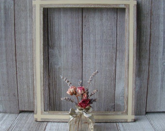 Unique 8 x 10 Weathered Wood with Off White Inlay Frame