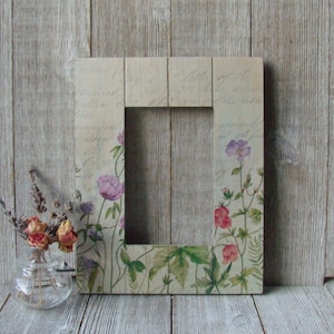 4 x 6 Hand Painted Frame with Floral Decoupaged