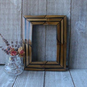 3 1/2 x 5 Lacquered Marquetry Wood Frame