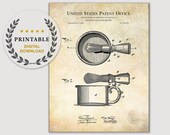 Vintage Shaving Mug Brush DIGITAL DOWNLOAD Bathroom decor, Bathroom print, Patent print, Shaving art print, Barbershop print, Gifts dad
