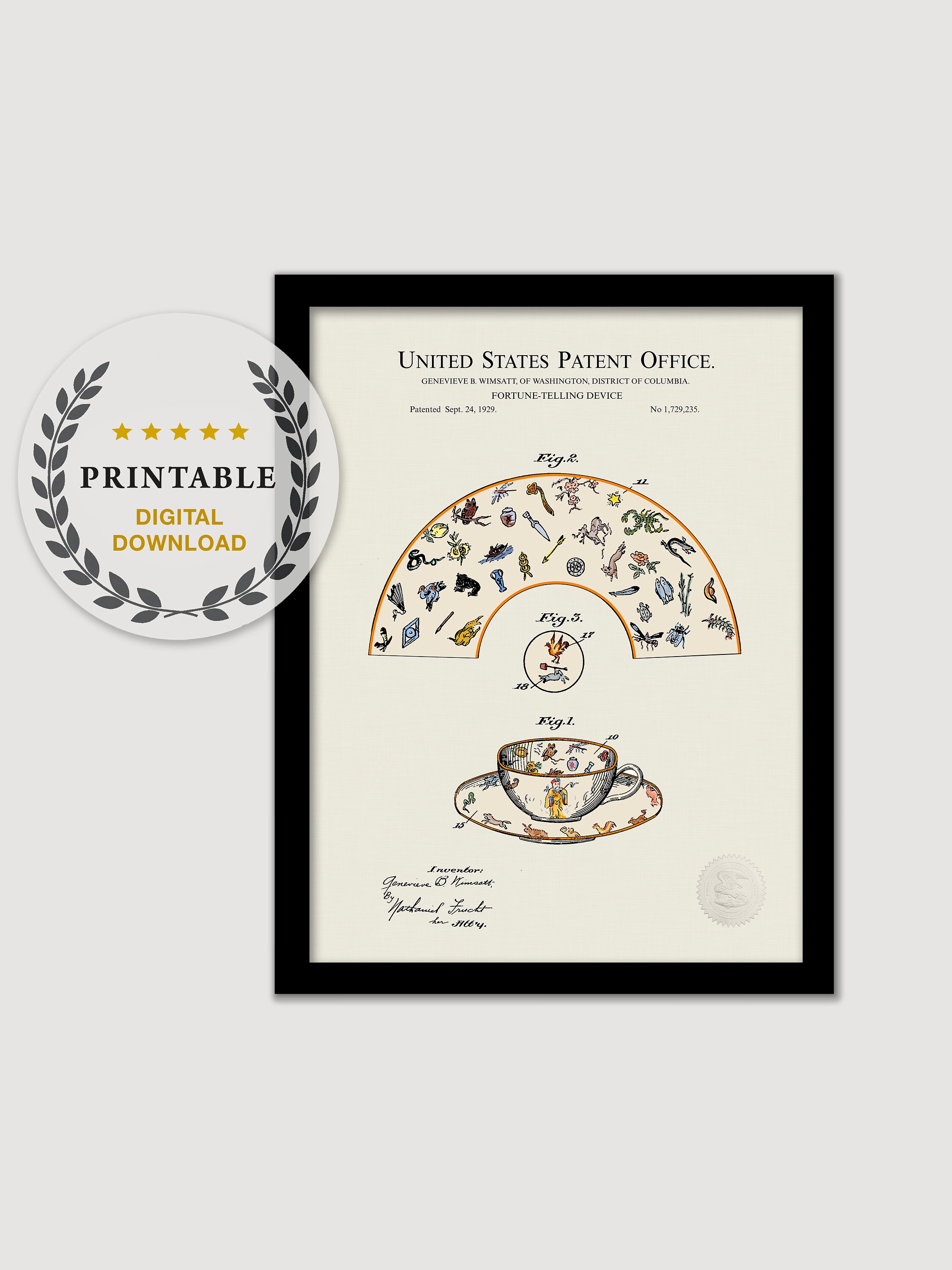 download game room on 1929 Fortune Telling Device Patent Digital Download Etsy