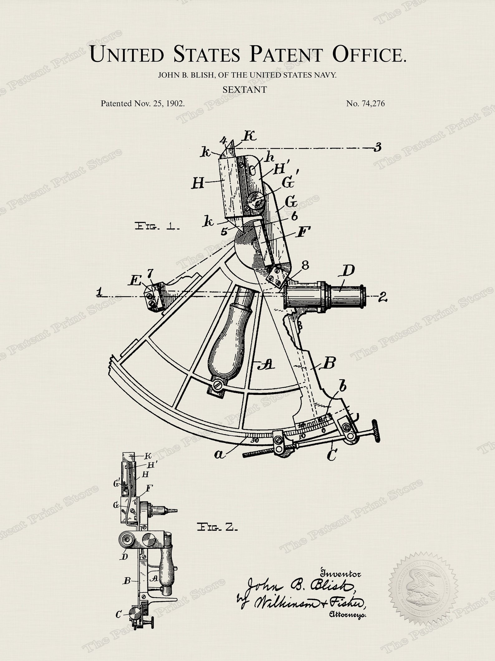 1902 Sextant Patent Digital Download Printable Image Etsy