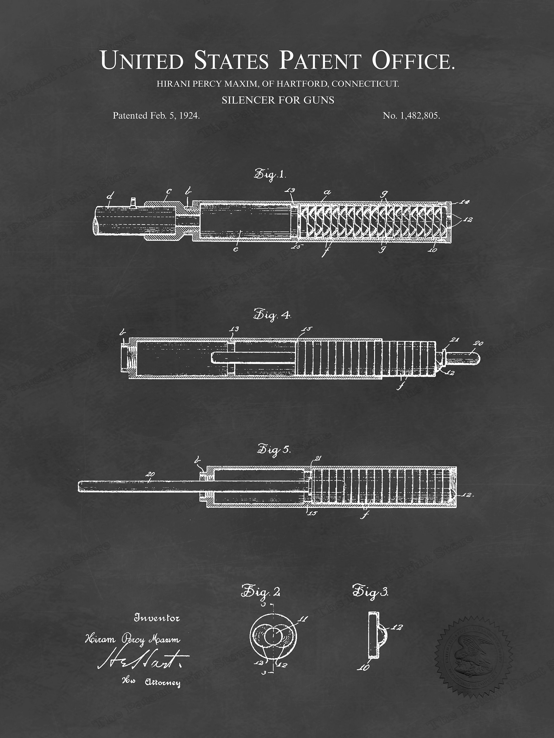 1924 SILENCER FOR GUNS Patent Digital Download Etsy