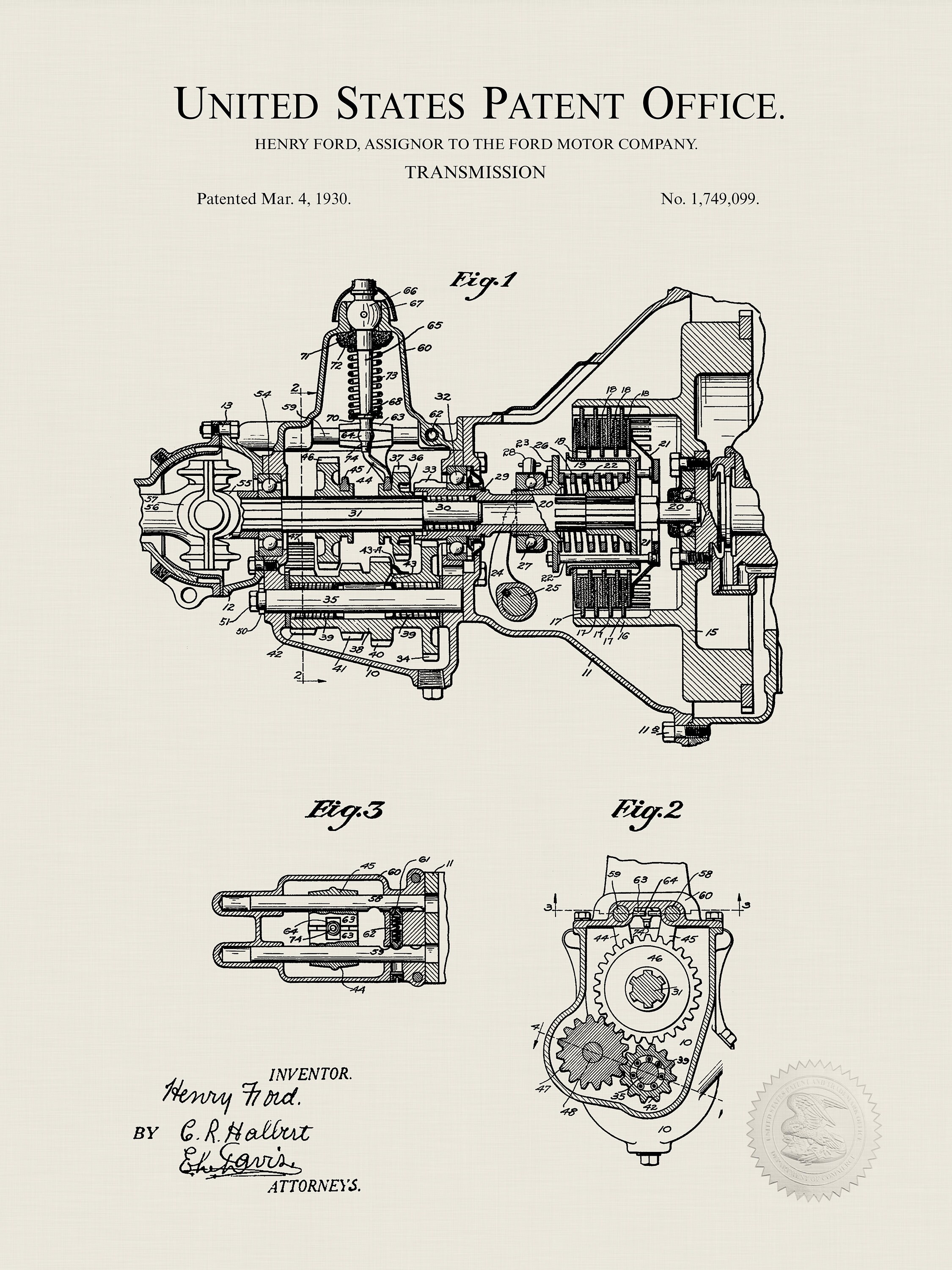 1930 Ford Transmission Patent DIGITAL DOWNLOAD Vintage | Etsy