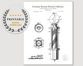 1916 Barber-Pole Patent DIGITAL DOWNLOAD Barbershop art, Antique barber 39 s pole, Laundry room decor, Barbershop decor, Bathroom decor