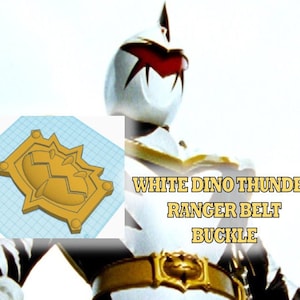 DIGITAL White Ranger Dino Thunder Cinturón Hebilla Impresión 3D Archivo STL