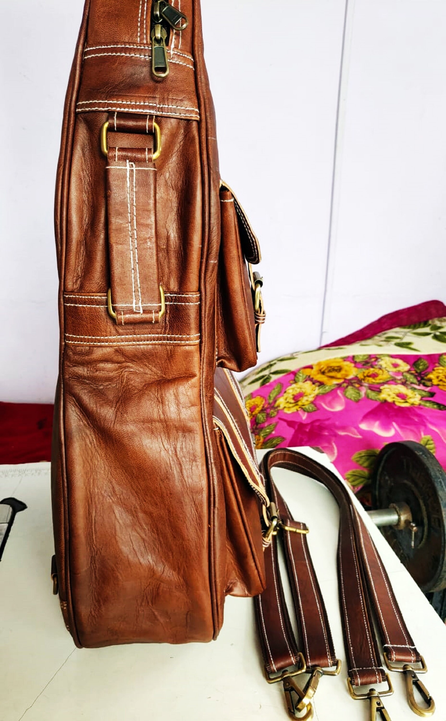 Leather Guitar Bag personalised 42 Inches Big Pockets Guitar Etsy