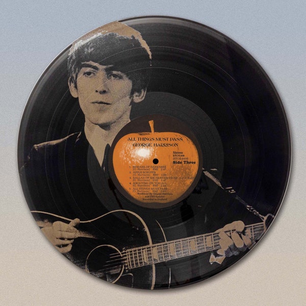 George Harrison All Thing Must Pass Laser Etched Record Wall Art.
