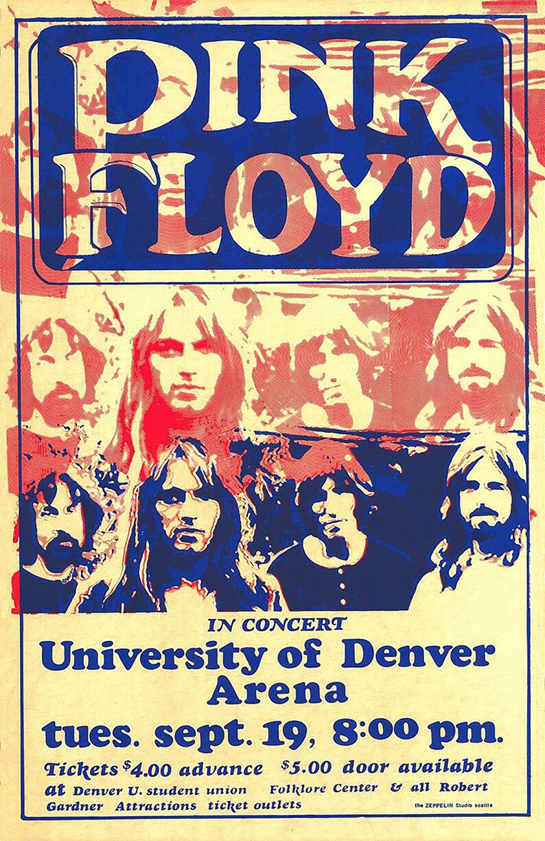 Pink Floyd Reprint Vintage Concert Poster Etsy