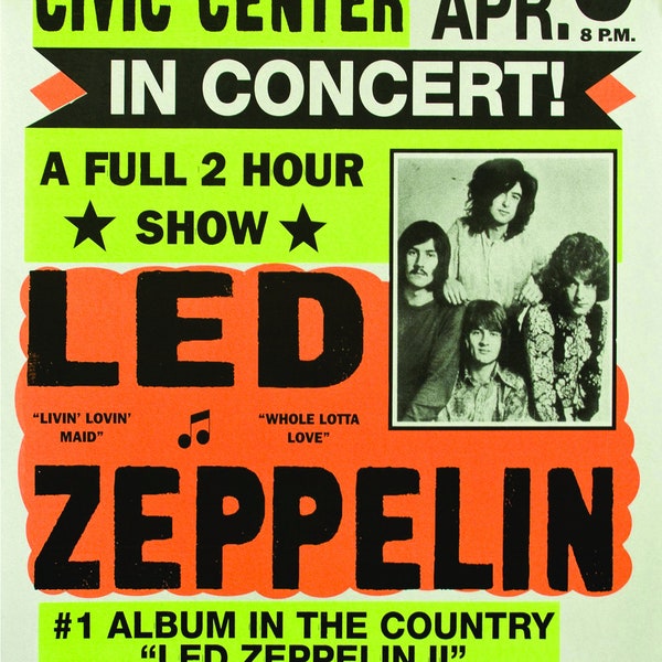 Led Zeppelin Re-Print Vintage Concert Poster