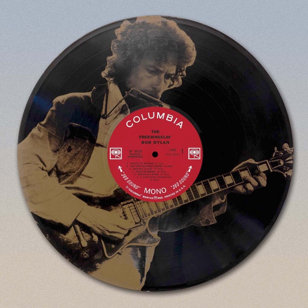 Bob Dylan Free Wheelin Laser Etched Record Wall Art.
