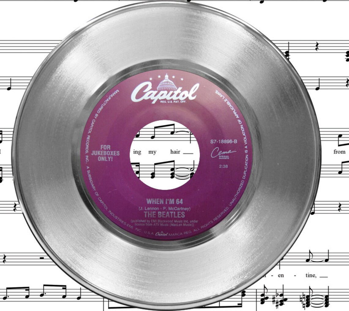 The Beatles When I'm 64 45 Record Poster Art Music Memorabilia Display
