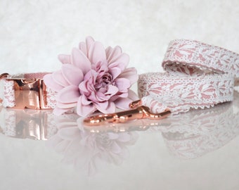 Christmas Sale!!!!  Pink Elegant Lace Collar And Leash