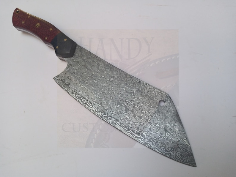 Set Of 2 Damascus steel 12 Heavy Duty Meat Cleaver Chef Etsy