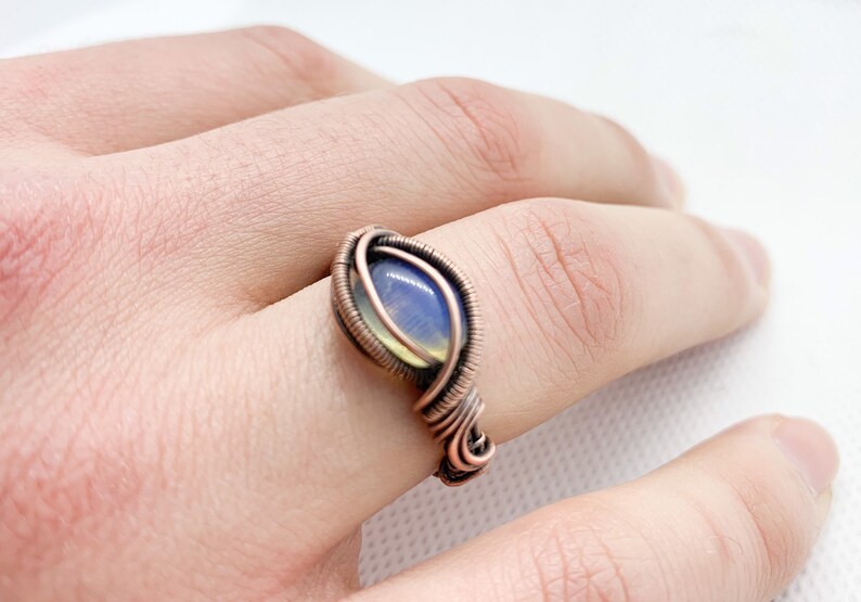 Details about Opalite Ring Any Size Custom Sized to Order Sterling Silver or Copper Boho Details about Opalite Ring Any Size Custom Sized to Order Sterling Silver or Copper Boho