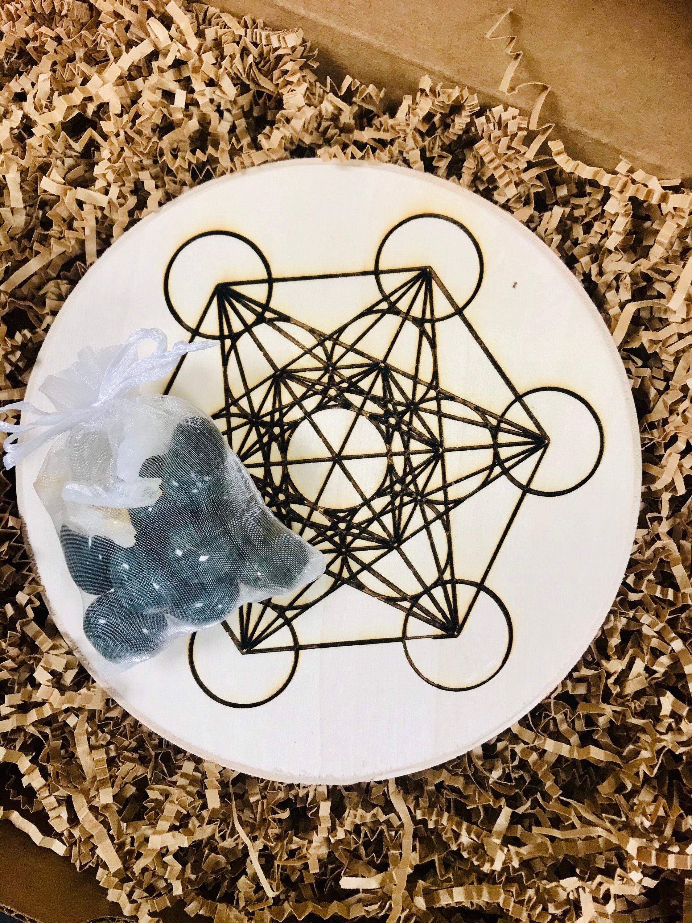 Metatron Crystal Grid Set with Stones 6in | Etsy